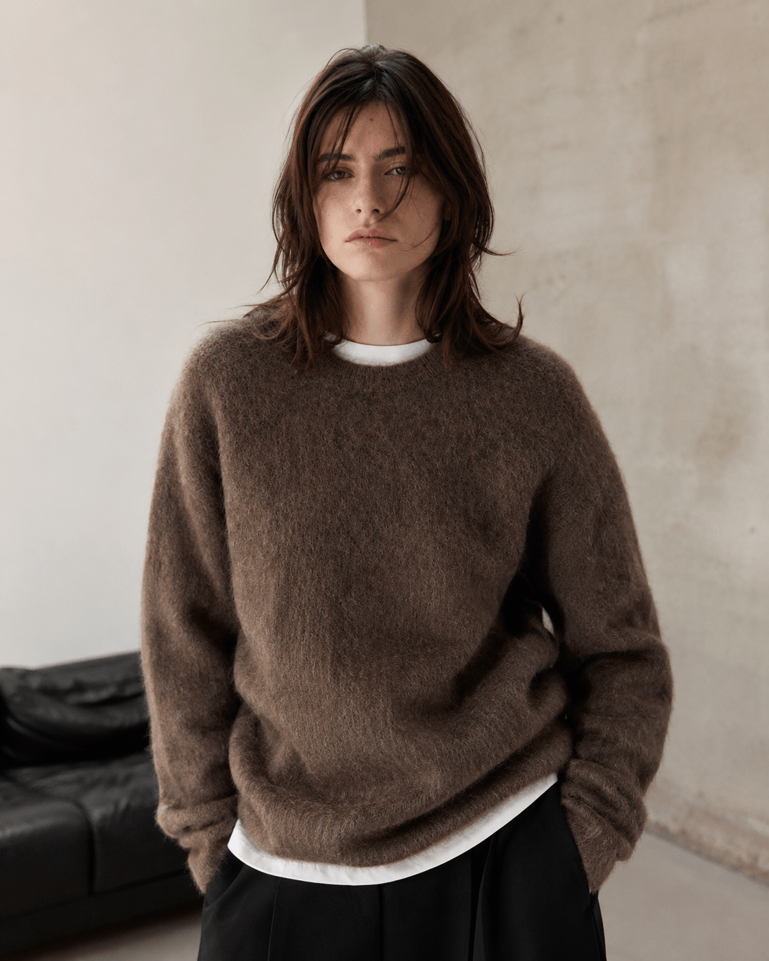 Women’s Loose Fit O Neck Knitted Jumper Long Sleeve Pullover
