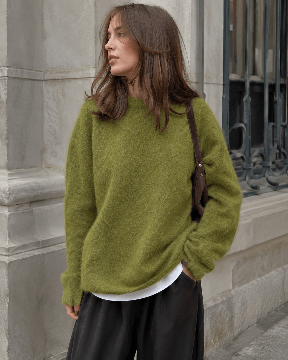 Women’s Loose Fit O Neck Knitted Jumper Long Sleeve Pullover