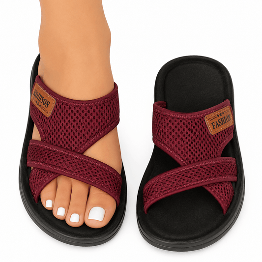 Women’s Mesh Wedge Sandals Open Toe Pull On Summer Shoes