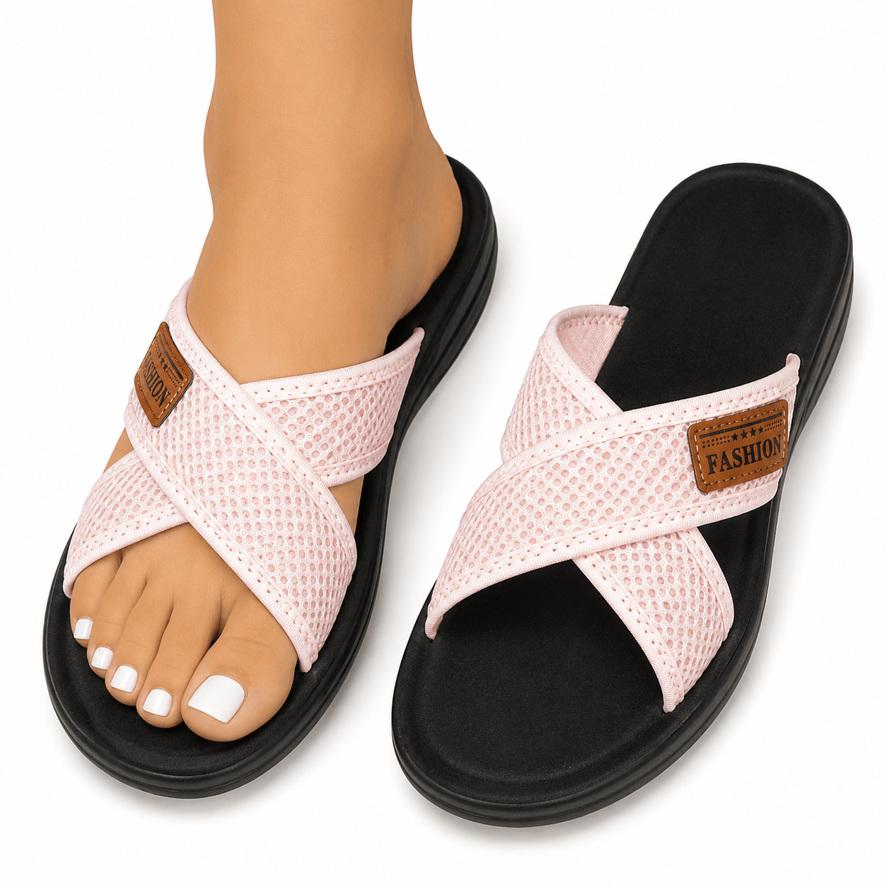 Women’s Mesh Wedge Sandals Open Toe Pull On Summer Shoes