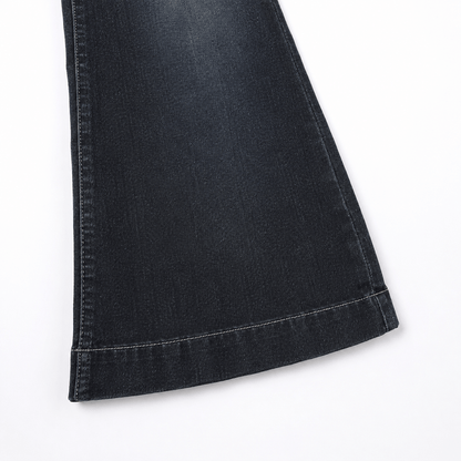 Women’s Blue Low Rise Flared Jeans Stretch Full Length Denim Trousers