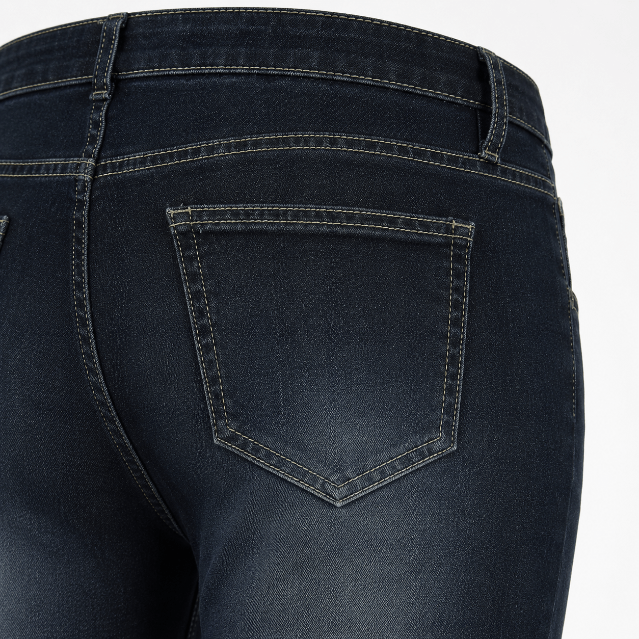 Women’s Blue Low Rise Flared Jeans Stretch Full Length Denim Trousers