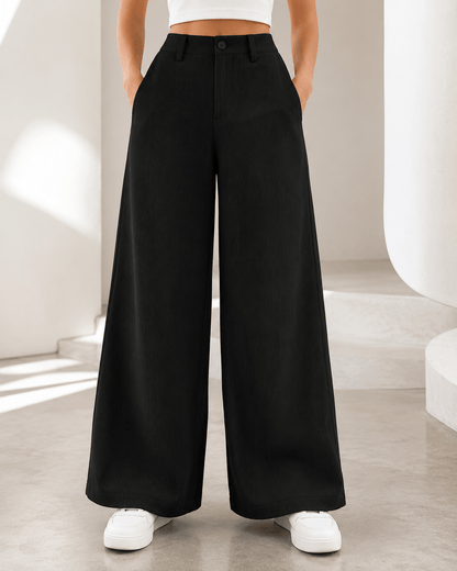 Women’s High Waisted Wide Leg Trousers Full Length Office Trousers