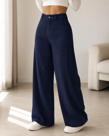 Women’s High Waisted Wide Leg Trousers Full Length Office Trousers