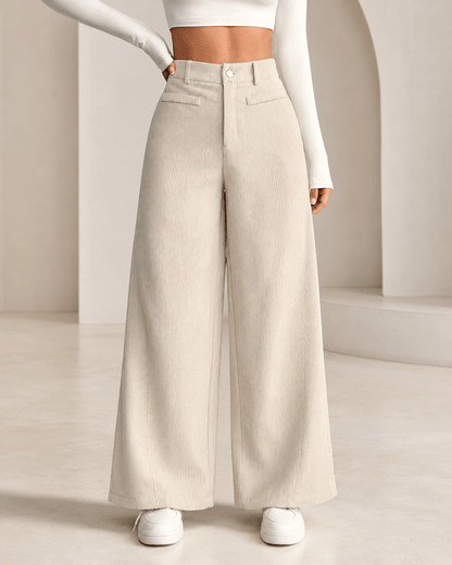 Women’s High Waisted Wide Leg Trousers Full Length Office Trousers