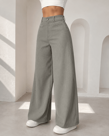 Women’s High Waisted Wide Leg Trousers Full Length Office Trousers