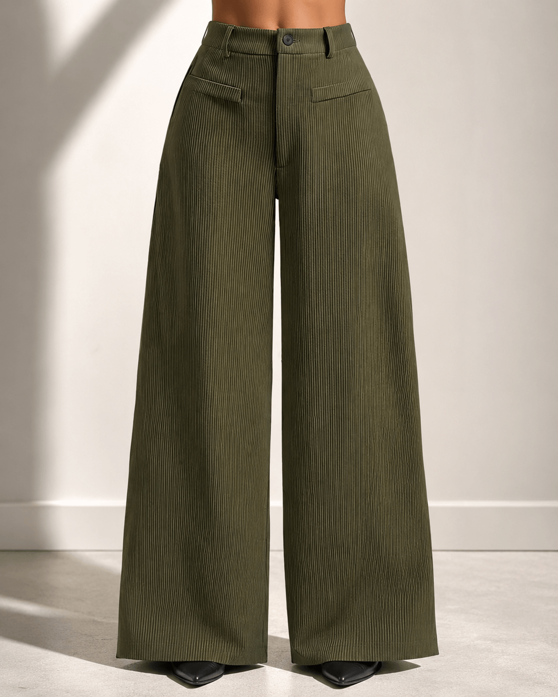Women’s High Waisted Wide Leg Trousers Full Length Office Trousers