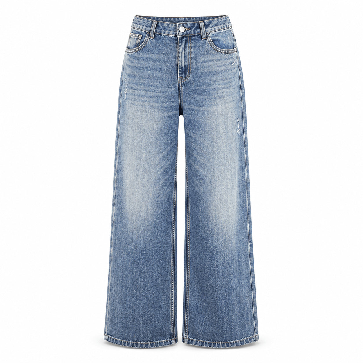 Women’s Grey High Waist Wide Leg Flared Denim Jeans