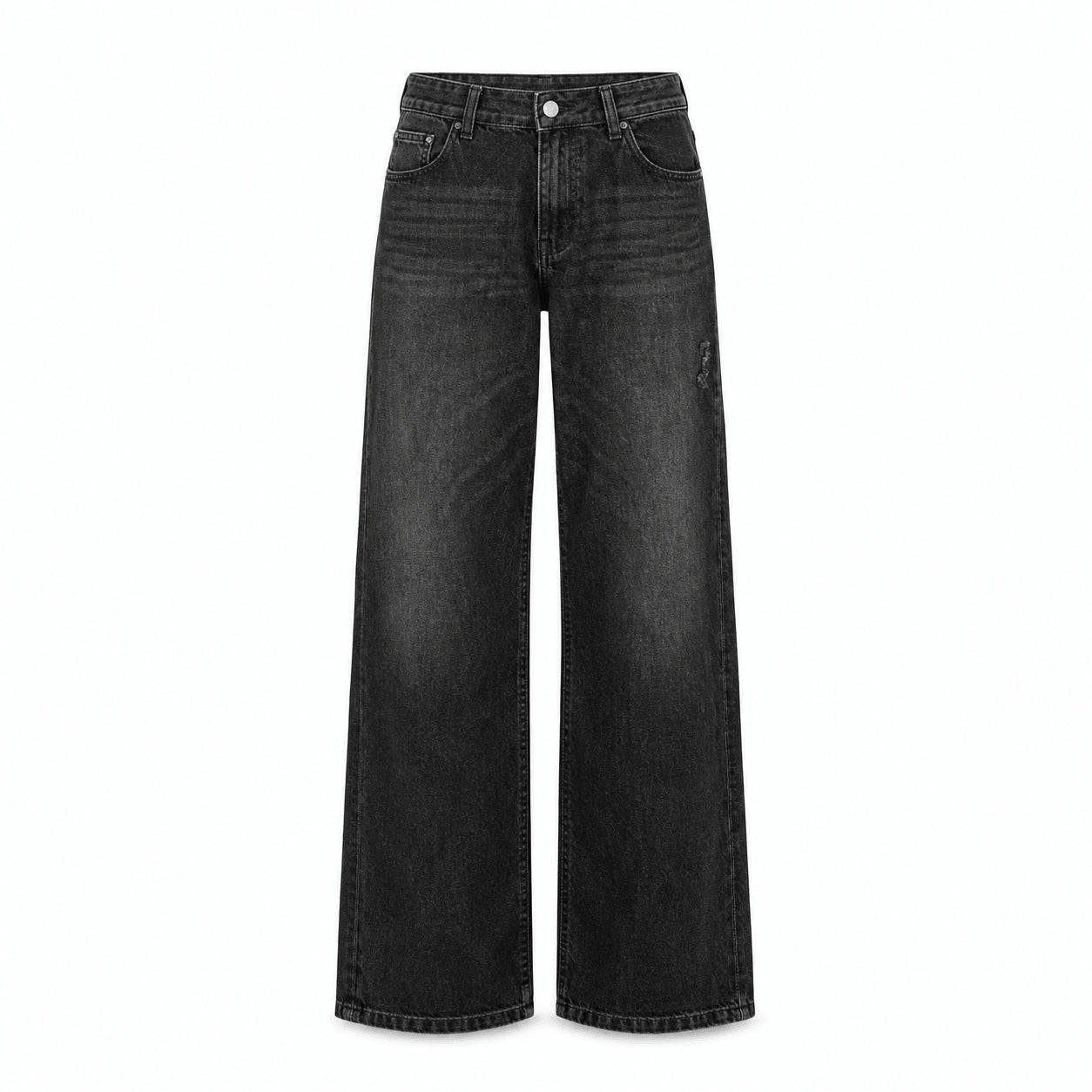 Women’s Grey High Waist Wide Leg Flared Denim Jeans