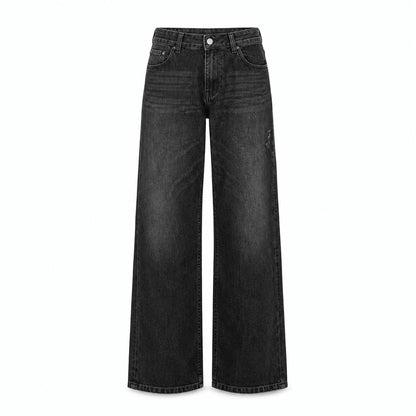 Women’s Grey High Waist Wide Leg Flared Denim Jeans