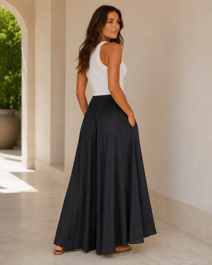 Women’s Elastic Waist Wide Leg Palazzo Trousers