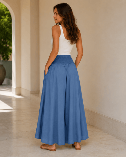 Women’s Elastic Waist Wide Leg Palazzo Trousers