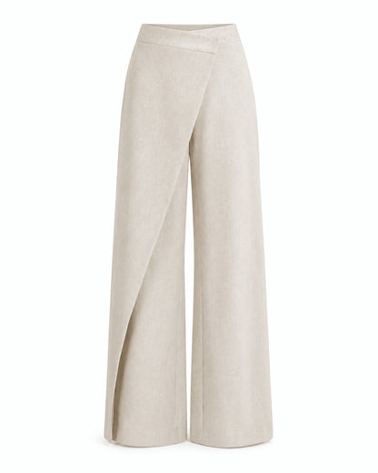 Women’s High Waist Asymmetric Wrap Wide Leg Trousers