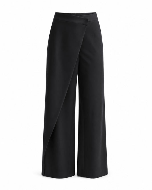 Women’s High Waist Asymmetric Wrap Wide Leg Trousers