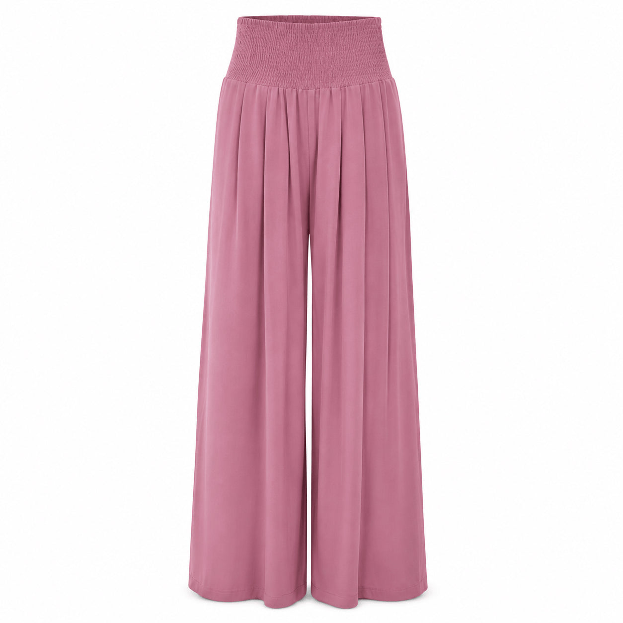 Women’s High Waist Smocked Wide Leg Palazzo Trousers