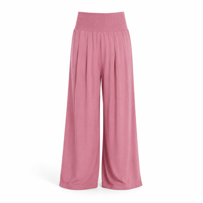 Women’s High Waist Smocked Wide Leg Palazzo Trousers