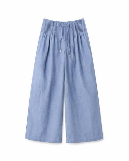 Women’s Elastic Waist Drawstring Wide Leg Trousers