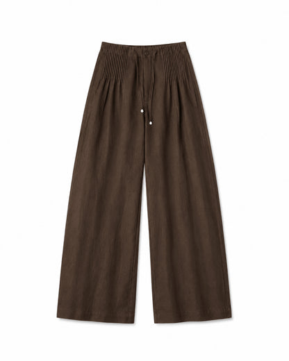 Women’s Elastic Waist Drawstring Wide Leg Trousers