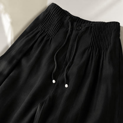 Women’s Elastic Waist Drawstring Wide Leg Trousers