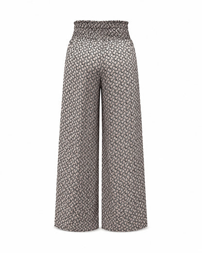 Women’s Printed Drawstring Wide Leg Trousers