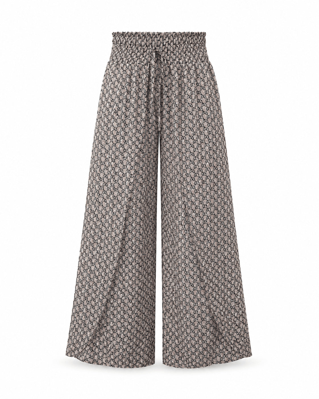 Women’s Printed Drawstring Wide Leg Trousers