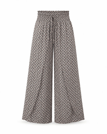 Women’s Printed Drawstring Wide Leg Trousers