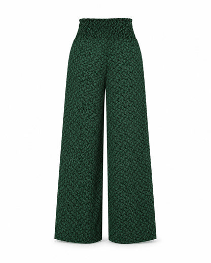 Women’s Printed Drawstring Wide Leg Trousers