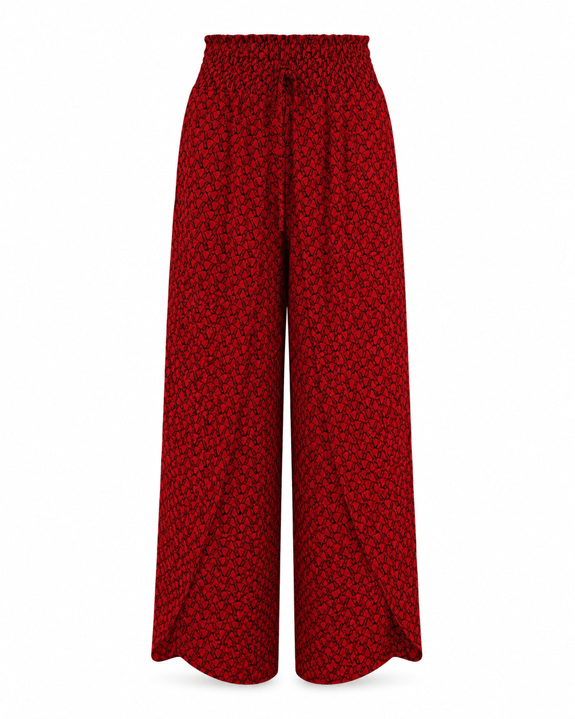Women’s Printed Drawstring Wide Leg Trousers