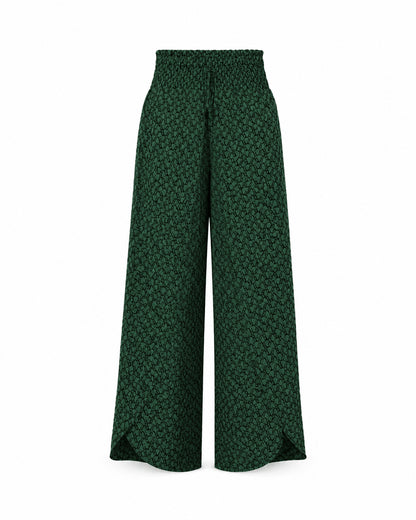 Women’s Printed Drawstring Wide Leg Trousers