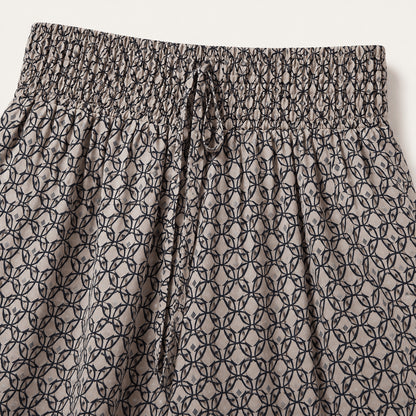 Women’s Printed Drawstring Wide Leg Trousers