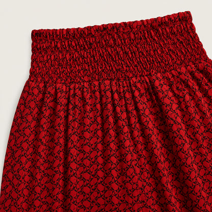 Women’s Printed Drawstring Wide Leg Trousers