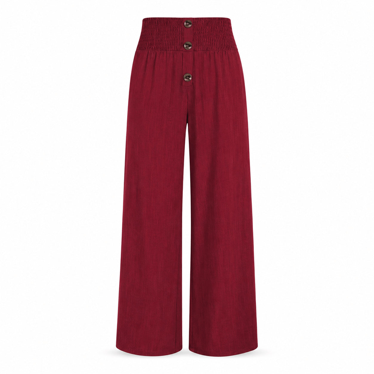 Women’s High Waist Button Detail Wide Leg Trousers