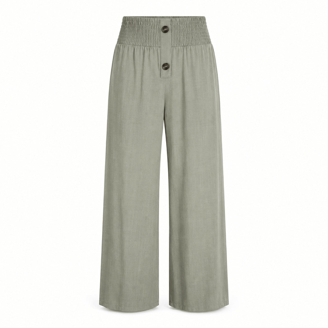 Women’s High Waist Button Detail Wide Leg Trousers