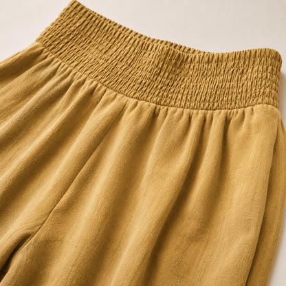 Women’s High Waist Button Detail Wide Leg Trousers