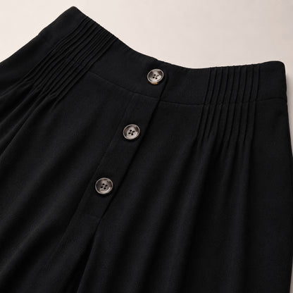 Women’s High Waist Button Detail Wide Leg Trousers