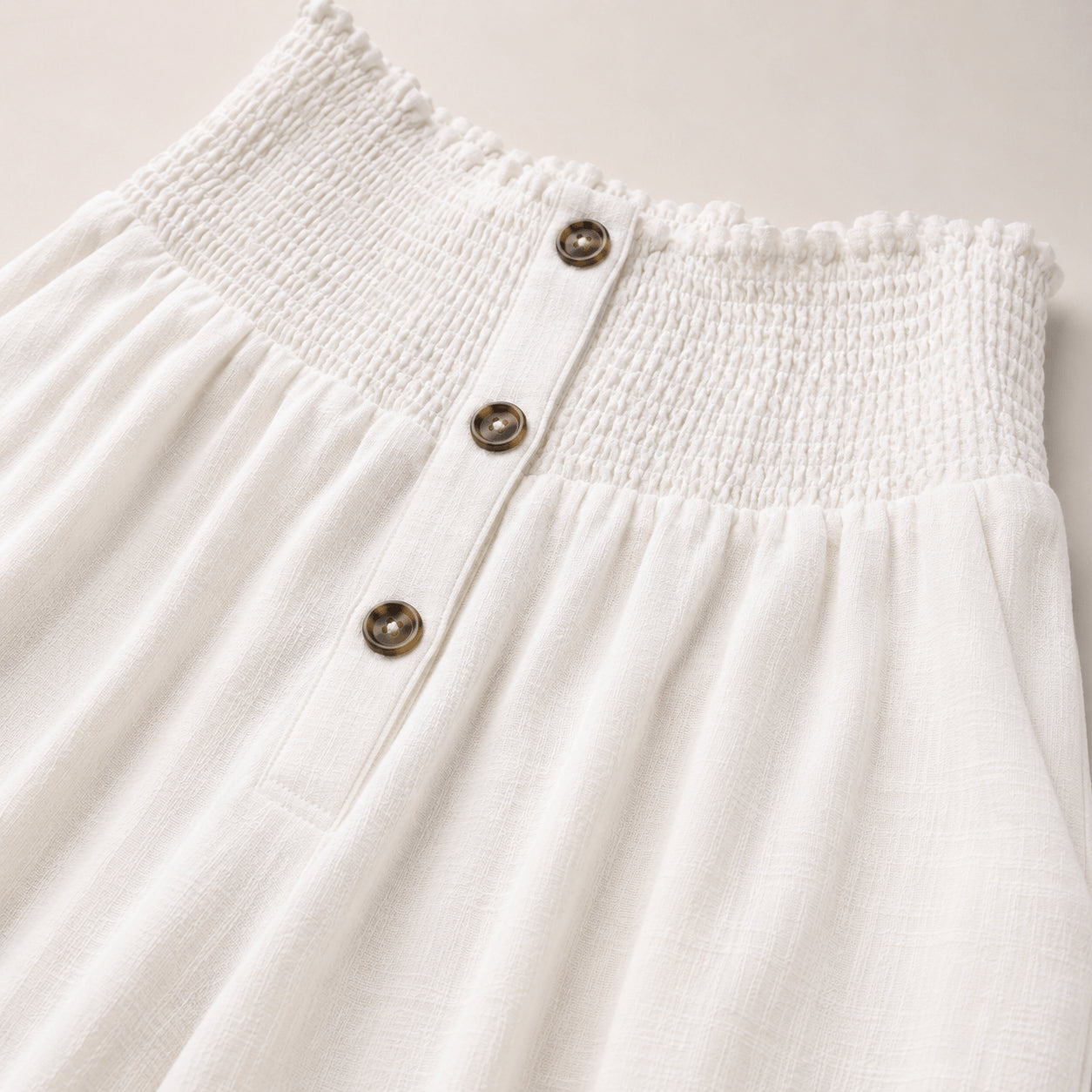Women’s High Waist Button Detail Wide Leg Trousers