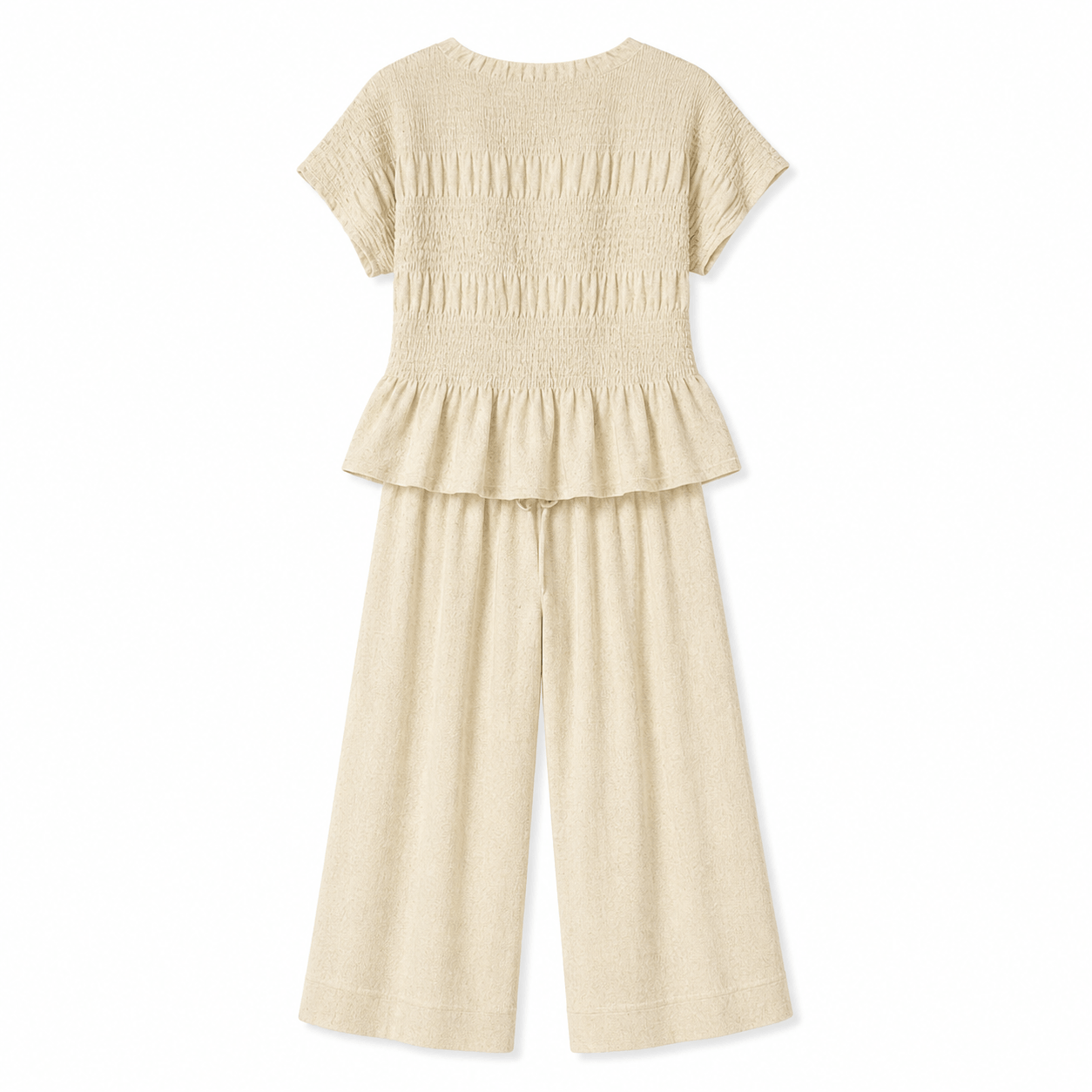 Women’s Peplum Top & Wide Leg Trousers Co-Ord Set