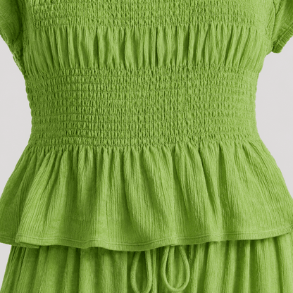 Women’s Peplum Top & Wide Leg Trousers Co-Ord Set