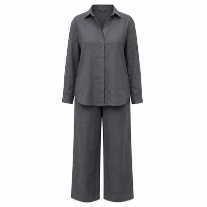 Women’s Button-Down Shirt & Wide Leg Trousers Co-Ord Set