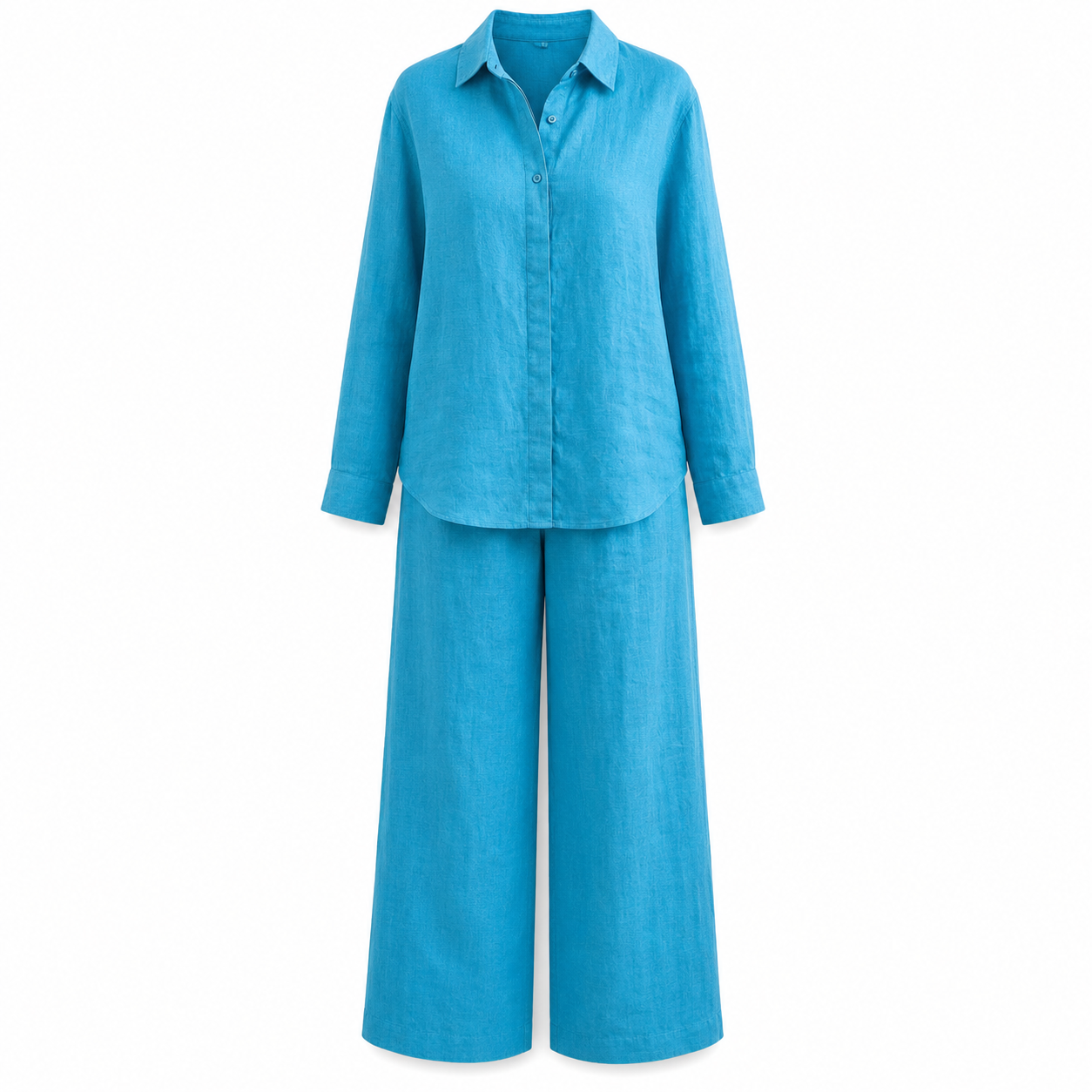 Women’s Button-Down Shirt & Wide Leg Trousers Co-Ord Set