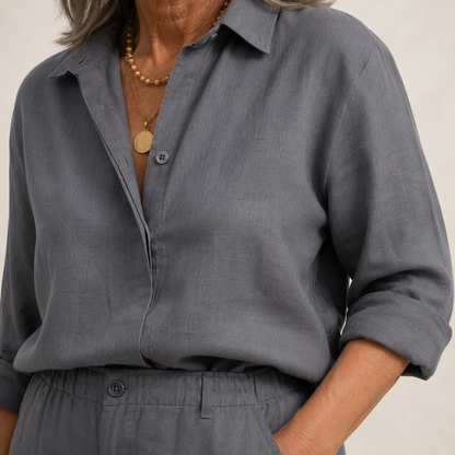 Women’s Button-Down Shirt & Wide Leg Trousers Co-Ord Set