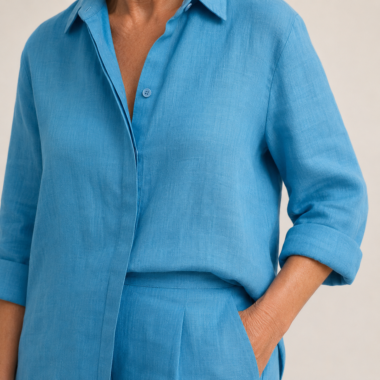 Women’s Button-Down Shirt & Wide Leg Trousers Co-Ord Set