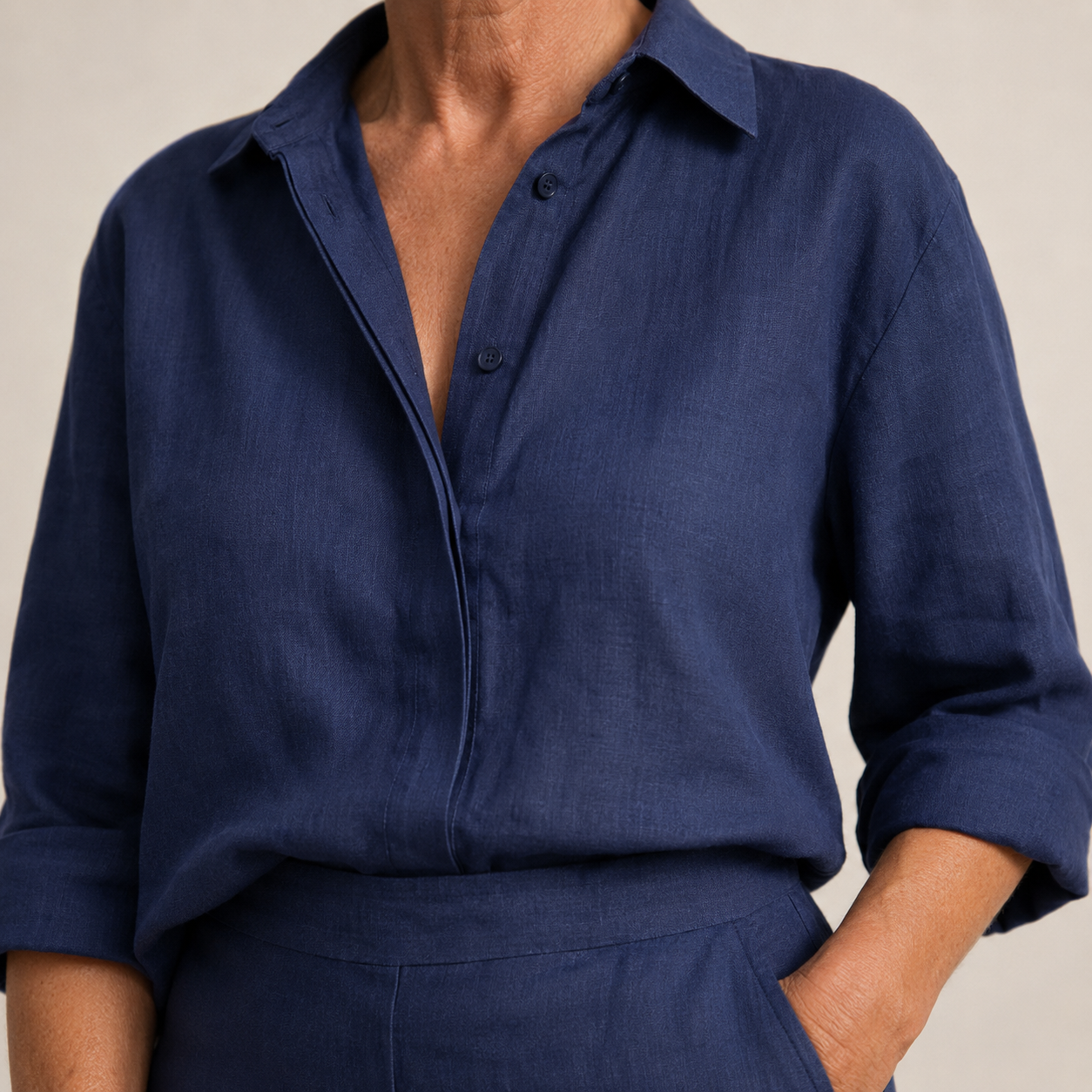 Women’s Button-Down Shirt & Wide Leg Trousers Co-Ord Set