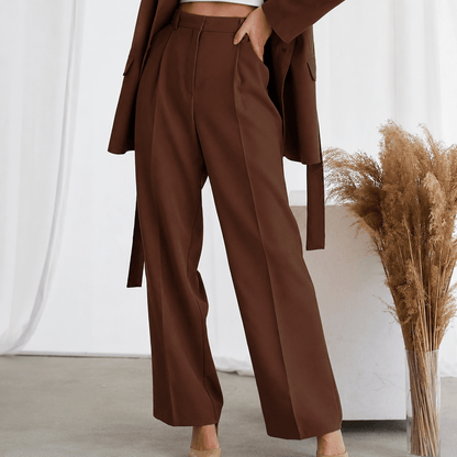 Women’s High Waisted Pleated Wide Leg Trousers