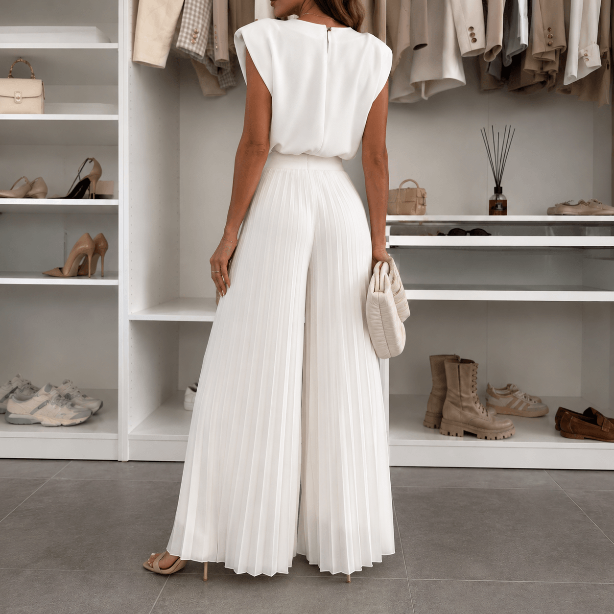 Women’s Sleeveless Top & Wide Leg Trousers Co-Ord Set