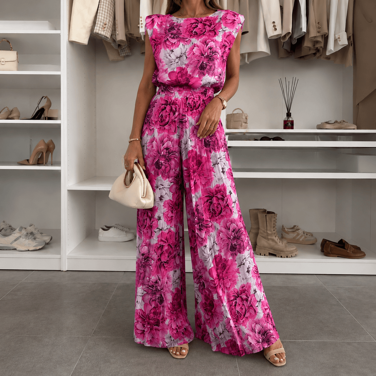 Women’s Sleeveless Top & Wide Leg Trousers Co-Ord Set