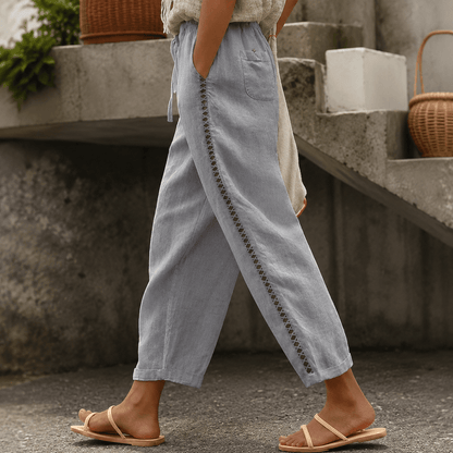 Women’s High Waist Tapered Side Stripe Trousers