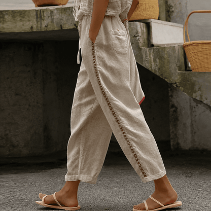 Women’s High Waist Tapered Side Stripe Trousers