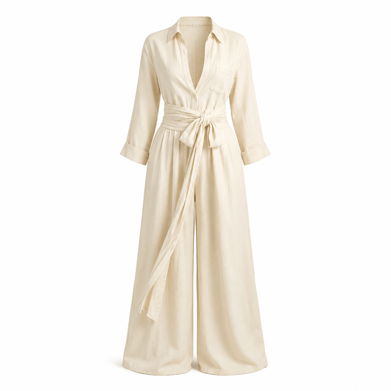 Women’s Two Piece Shirt & Wide Leg Trousers Set