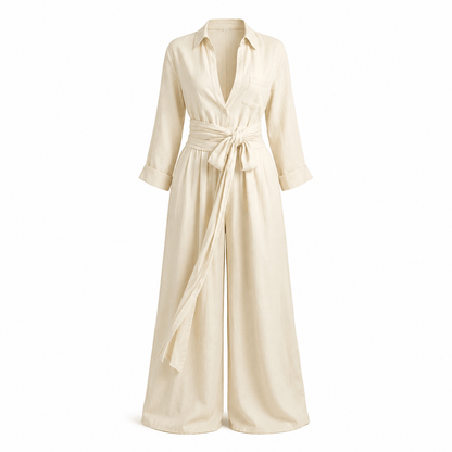 Women’s Two Piece Shirt & Wide Leg Trousers Set